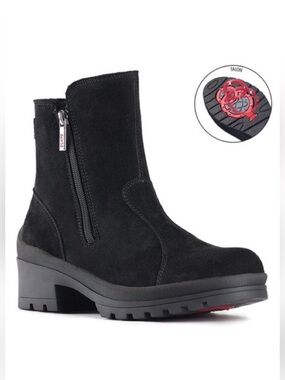 Olang Canada Mina Winter Boots Women’s Size 39 Folding Cleats Winter Suede Black